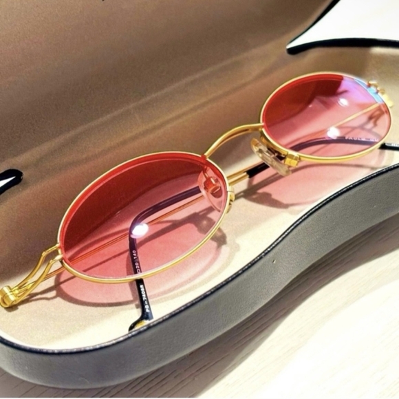Authentic GUCCI Coogi 21KP Gold Metal Frame Pink Tint Sunglasses - **NWOT** - Picture 1 of 13